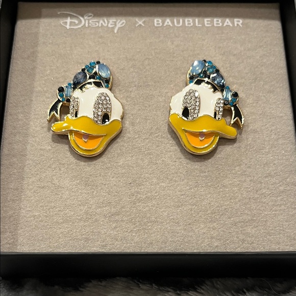 BaubleBar Disney Donald Duck Stud Earrings - Blue, Yellow, White - Picture 2 of 4